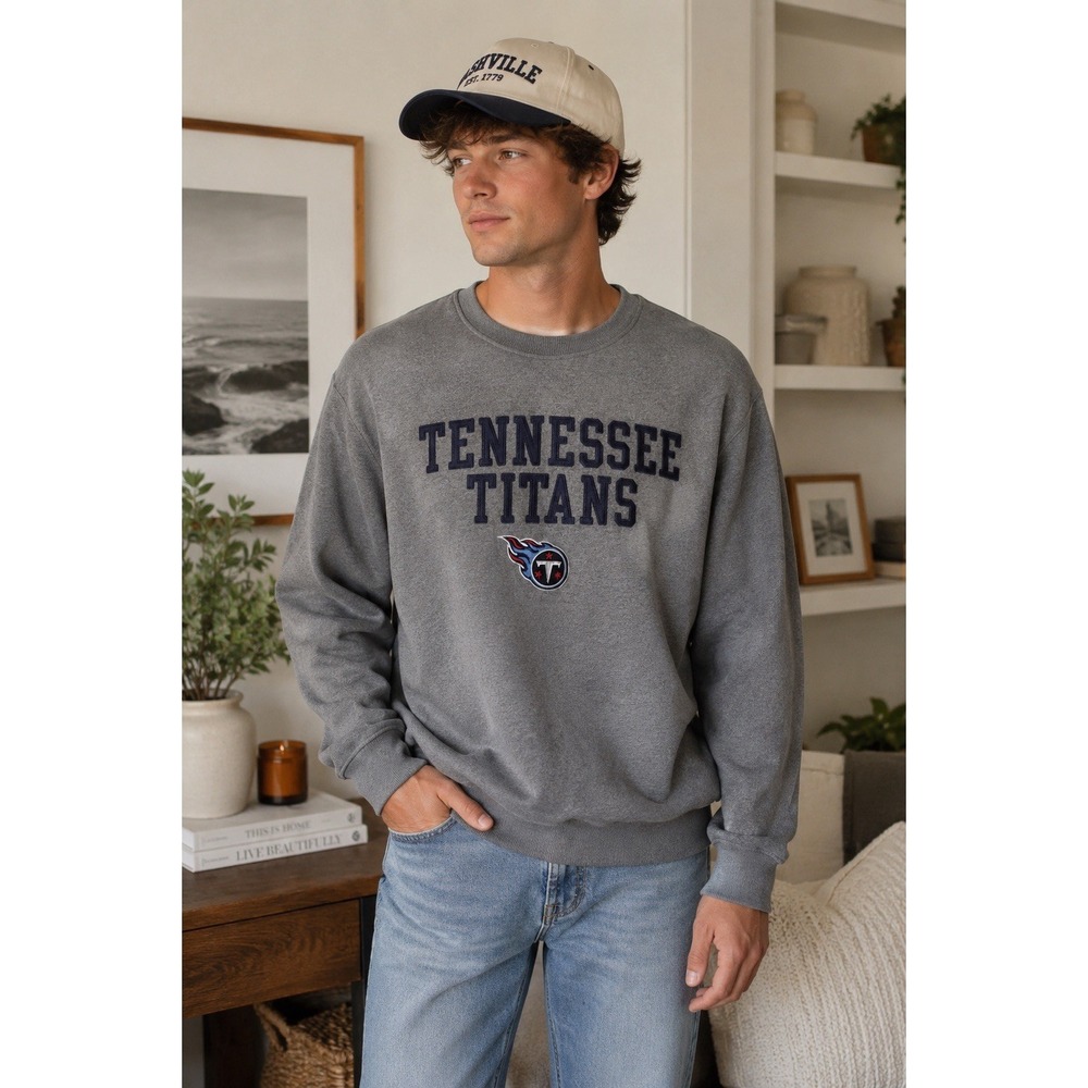 NFL Team‎ Tennessee Titans Gray Crewneck Sweatshirt Men's XL Pullover Fleece